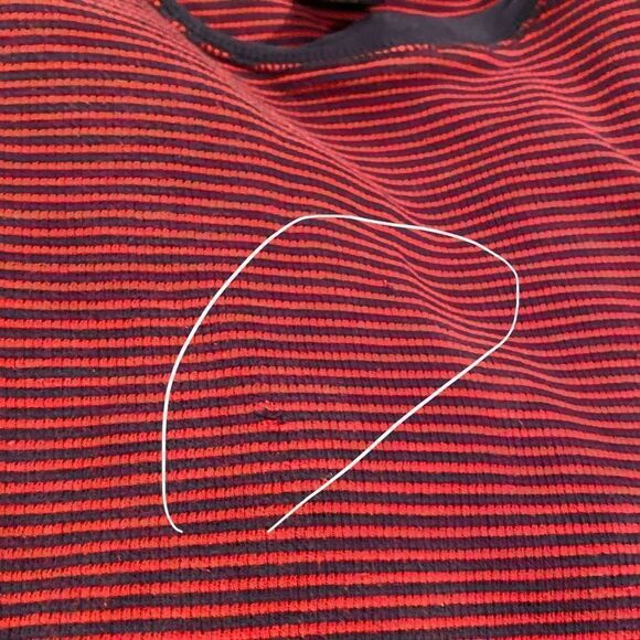 Polo Ralph Lauren Navy & Burgundy Stripe Shirt Size Medium - Picture 9 of 12